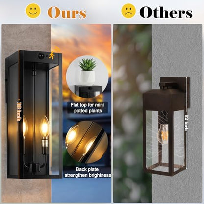 16 Inch Motion Sensor Dusk to Dawn Outdoor Porch Lights 2 Pack (2 Count)