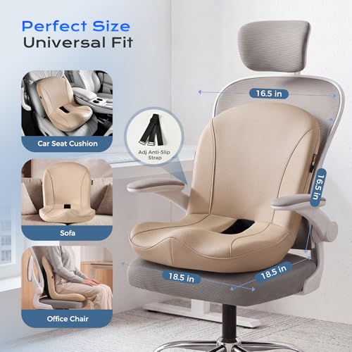 Car Seat Cushion and Lumbar Support Pillow One Piece