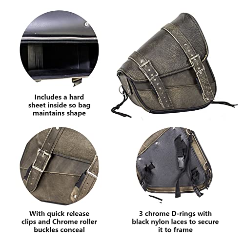 Premium Naked Leather Swing Arm Bag For Motorcycle Left Side Solo Bags Saddle Bags For Softails Choppers