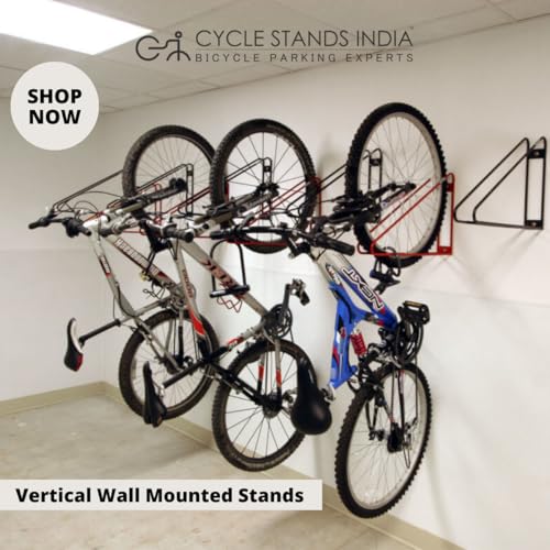 No Lift Vertical Bike Hanger Simple & Secure Space Saving Bike Wall Mount for Garage & Commercial Use Bicycle Holder for Mountain and Road Bikes (2 Count)