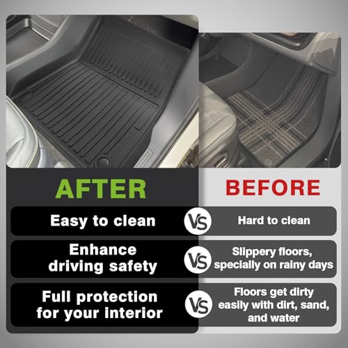All Weather Floor Mats Compatible with Rivian R1T 2025 2026 Anti