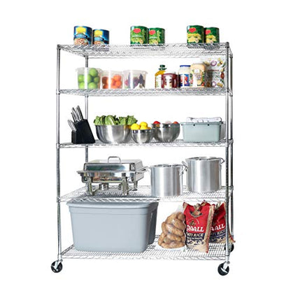 UltraDurable Heavy Duty NSF Solid Steel Wire Rack Storage Unit Wheels