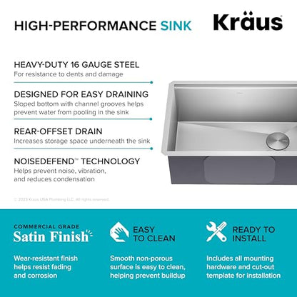 Stainless Steel 27 in Undermount Kitchen Sink KWU110