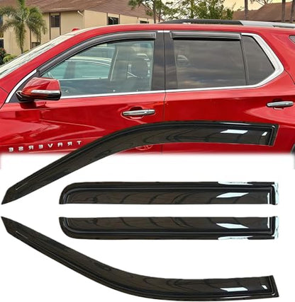 4PCS Tape On Side Window Wind Deflectors for 2018 (4 Count)