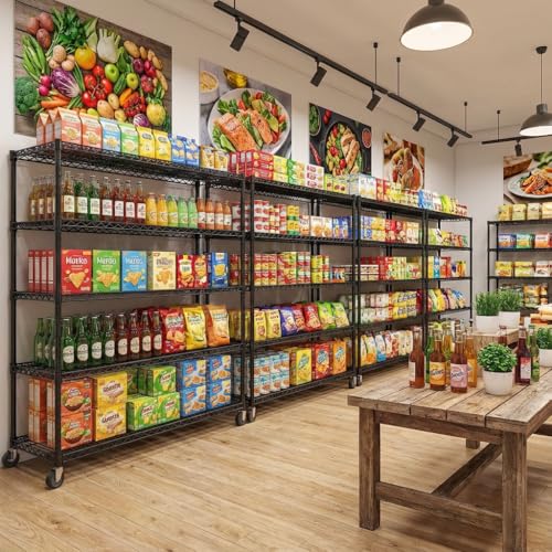 5 Tier Heavy Duty Shelving with Wheels