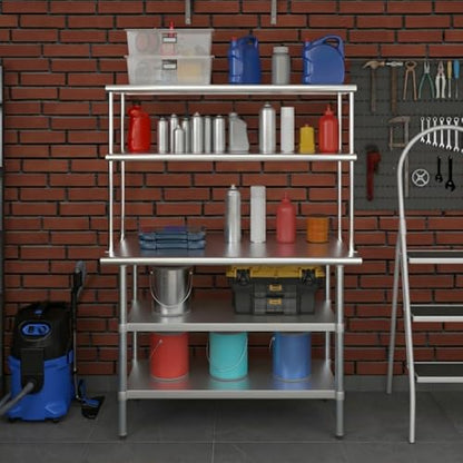 Stainless Steel Work Table with 2 Shelves