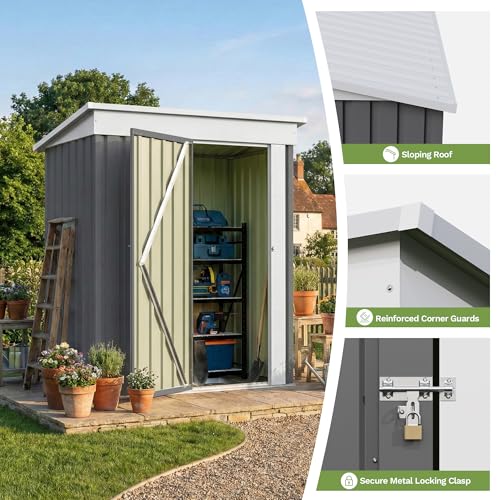 5x3 FT Outdoor Storage Shed with Floor Frame