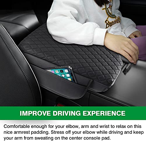 Custom Fit for Center Console Cover Hyundai Palisade 2020 2021 2022 2023 2024 2025 2026 Armrest Cover Center Console Pad PU Leather Armrest Seat Box Cover Protector with Pockets Storage Bag