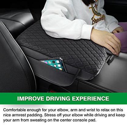 Custom Fit for Center Console Cover Hyundai Palisade 2020 2021 2022 2023 2024 2025 2026 Armrest Cover Center Console Pad PU Leather Armrest Seat Box Cover Protector with Pockets Storage Bag