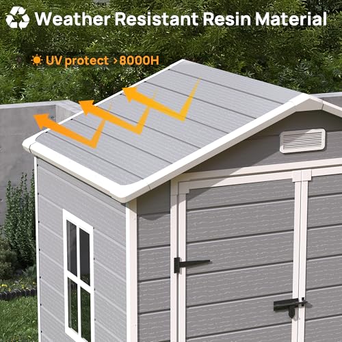 8x10.5 FT Outdoor Plastic Storage Shed with Floor