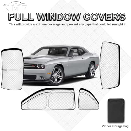 6pcs Thicken Full Sun Shades for Dodge Challenger 2015 (6 Count)