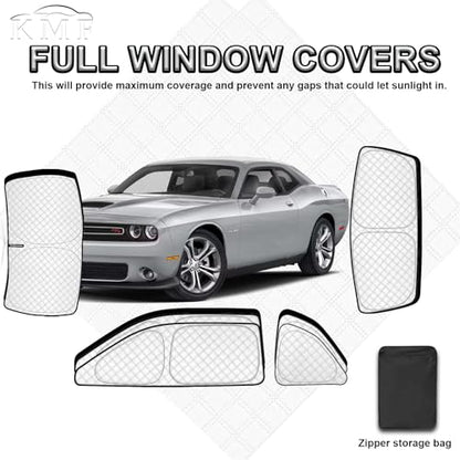 6pcs Thicken Full Sun Shades for Dodge Challenger 2015 (6 Count)