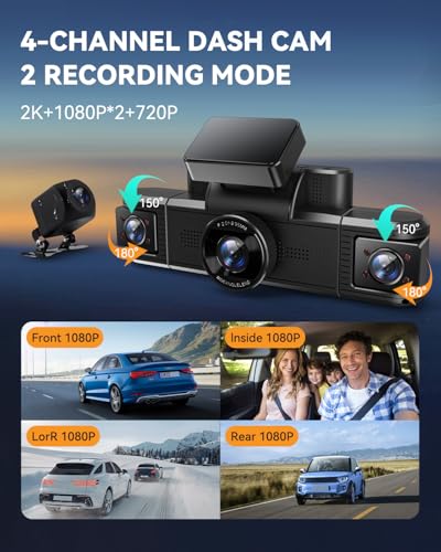 4 Channel Dash Cam 360° View