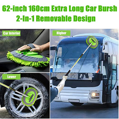 62" Car Wash Brush Mop Kit with Long Handle (2 Count)
