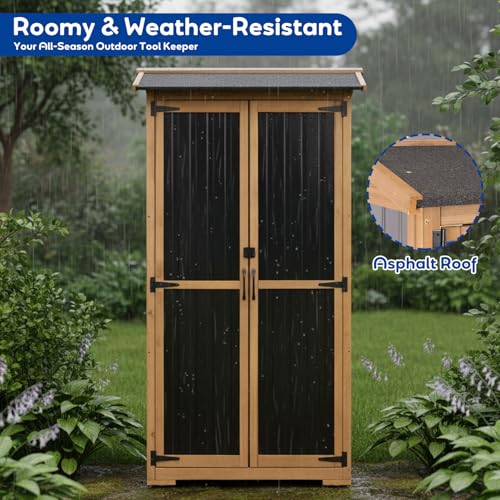 Storage Cabinet Outdoor Garage Cabinets with 3 Adjustable Shelves