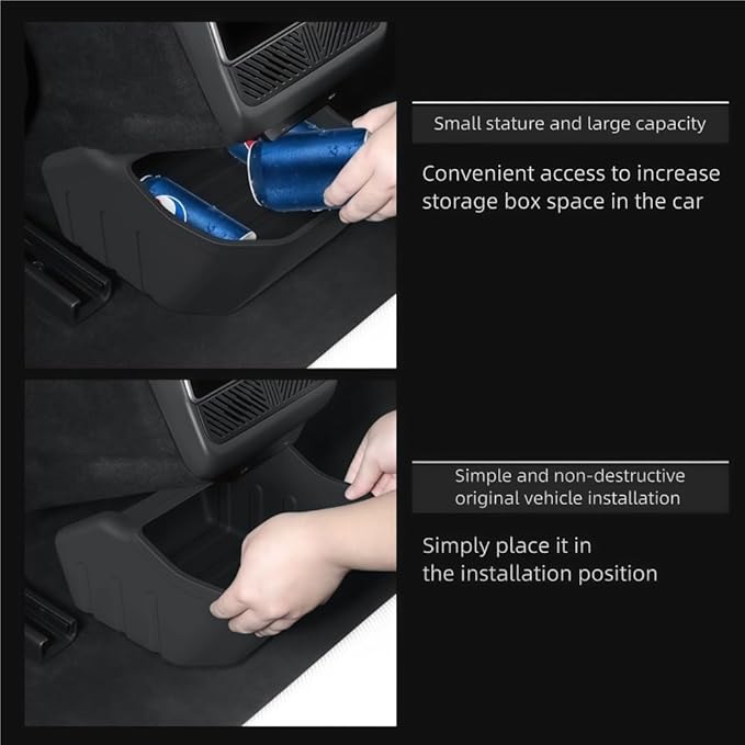 GGCLIMAX Car Organizer Compatible for Tesla Model 3 Highland 2024 Rear Seat Storage Box Silicone Organizer Tray Below Rear Air Outlet Custom Fit Interior Accessory(Model 3 white 1pc)