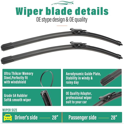 Windshield Wiper Blades Replacement for Ford Edge 2015