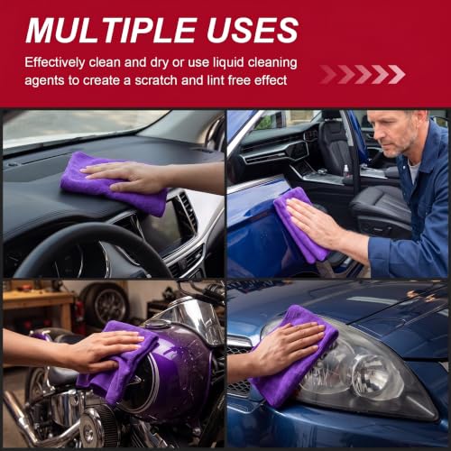 200 Pcs Microfiber Cleaning Cloth 16x16 Inch Microfiber Towels for Car Ultra Absorbent Cleaning Rags Reusable Lint Free Streak Free Detailing Towel for Car Washing Drying Dusting (200 Count)