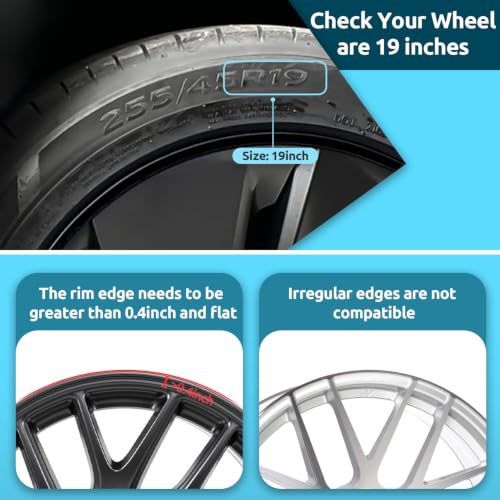 Automotive Alloy Wheel Rim Protector 19 Inch Alloy Rim Guards for Car Rims Compatible with Tesla Model 3 Model Y 19 Inch (4 Count)