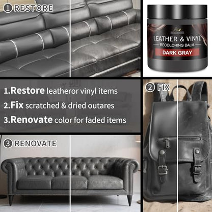 Leather Recoloring Balm and Scratch Repair Kit