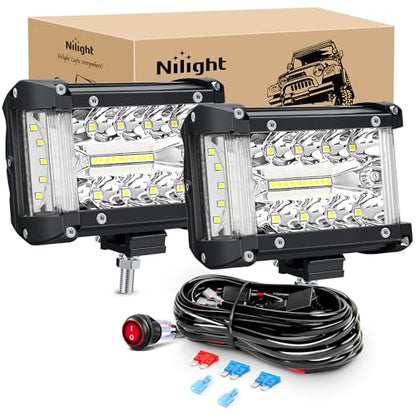 Side Shooter LED Lights 2PCS 4.3inch with Wiring Kit for Truck SUV