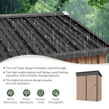 5’x3’ Shed Outdoor Storage Shed