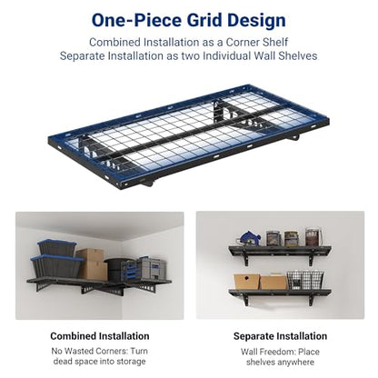 2 Pack 2x4ft Corner Wall Shelving Garage Storage Rack (2 Count)