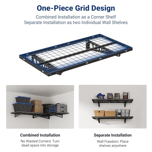 4 Pack 2x4ft Corner Wall Shelving Garage Storage Rack (4 Count)
