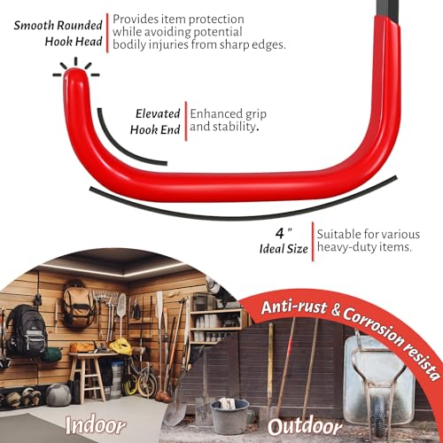 4 Inch Garage Hooks (6 Count)