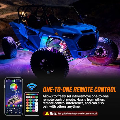 RGB LED Rock Lights Kit 12 Pods Underglow Multicolor Neon Pod