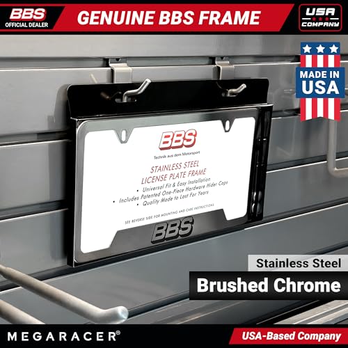 Authentic BBS Brushed Chrome License Plate Frame