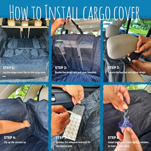 Bulldogology SUV Cargo Liner for Dogs 55"x82" Heavy Duty Complete Pet Trunk Cargo Cover Area