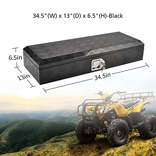 34.5In Aluminum Tool Box 5 Bar Tread ToolBox for Truck Bed Car Outdoor
