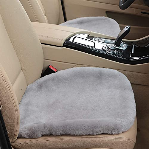 Gray Genuine Sheepskin Car Seat Cover for Fuzzy Fur Wool Cushion