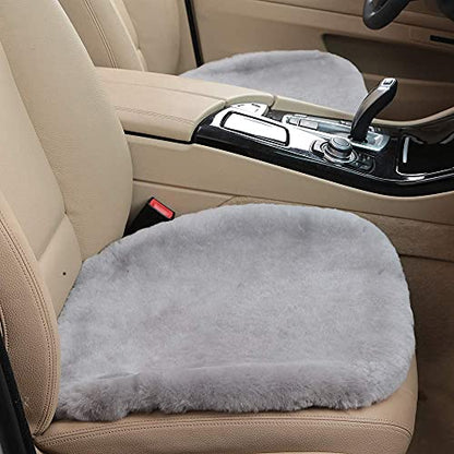 Gray Genuine Sheepskin Car Seat Cover for Fuzzy Fur Wool Cushion