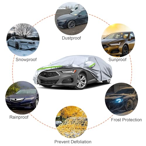 6 Layers Silver Waterproof Car Covers Replace for 2015