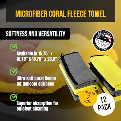 VPD Microfiber Coral Fleece Towels (12 Count)