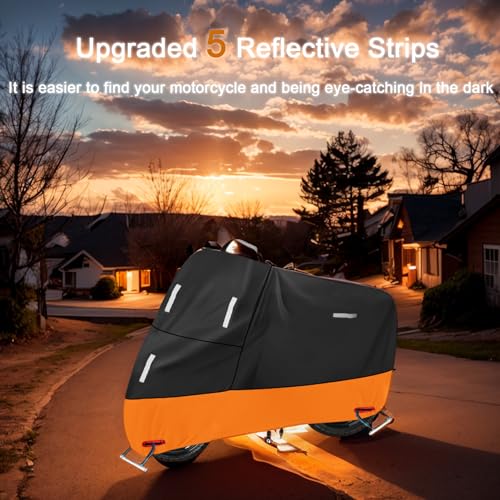 Waterproof Motorcycle Cover 300d Oxford Heavy Duty Powersports Vehicle Covers with Windproof Buckles Motorcycle Rain Cover for Dirt Bike