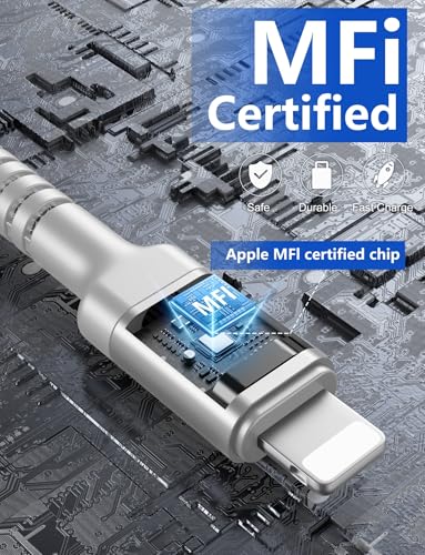 USB to Lightning Cable 6FT [Apple MFi Certified] iPhone Charger Cable (2 Count)