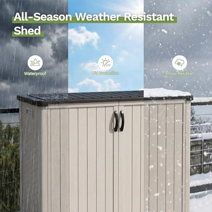 50 cu.ft Plastic Vertical Outdoor Storage Shed