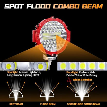 7 Inch Round LED Offroad Driving Lights for Trucks