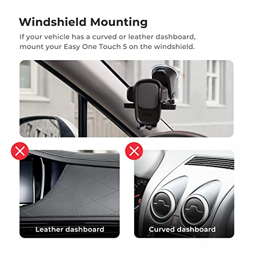 Easy One Touch Signature Dashboard & Windshield Universal Car Mount Phone Holder Desk Stand with Suction Cup Base and Telescopic Arm for iPhone