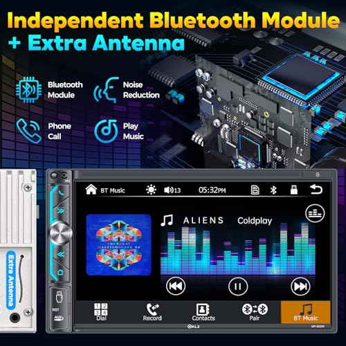 7" Wireless Double Din Car Stereo Apple Carplay Radio Screen for Car Audio Receivers