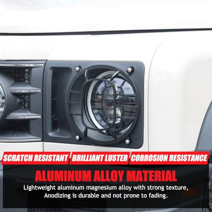 2 PCS Aluminum Alloy Car Headlight Cover Compatible with Ineos Grenadier 2020