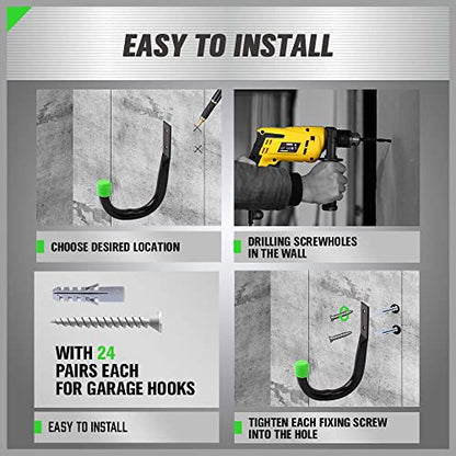 SWANLAKE Heavy Duty Garage Storage Utility Hooks