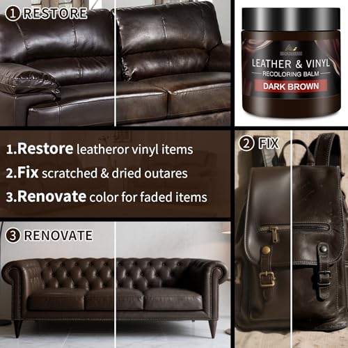 Leather Recoloring Balm and Scratch Repair Kit