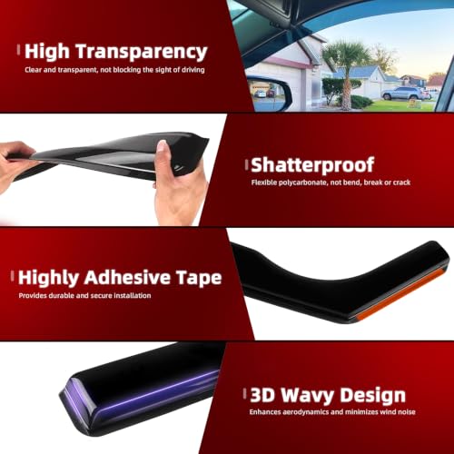 in Channel Rain Guards Fit for Kia Sportage 2017 2018 2019 2020 2021 2022