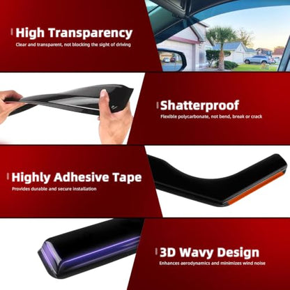 in Channel Rain Guards Fit for Kia Sportage 2017 2018 2019 2020 2021 2022