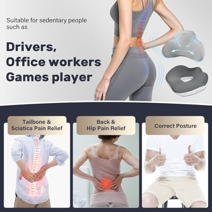 Car Seat Cushion and Lumbar Support Pillow