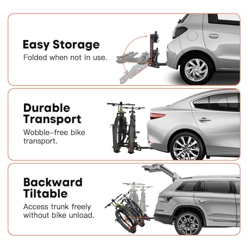 Ebike Racks for 2 Bikes Tow Hitch